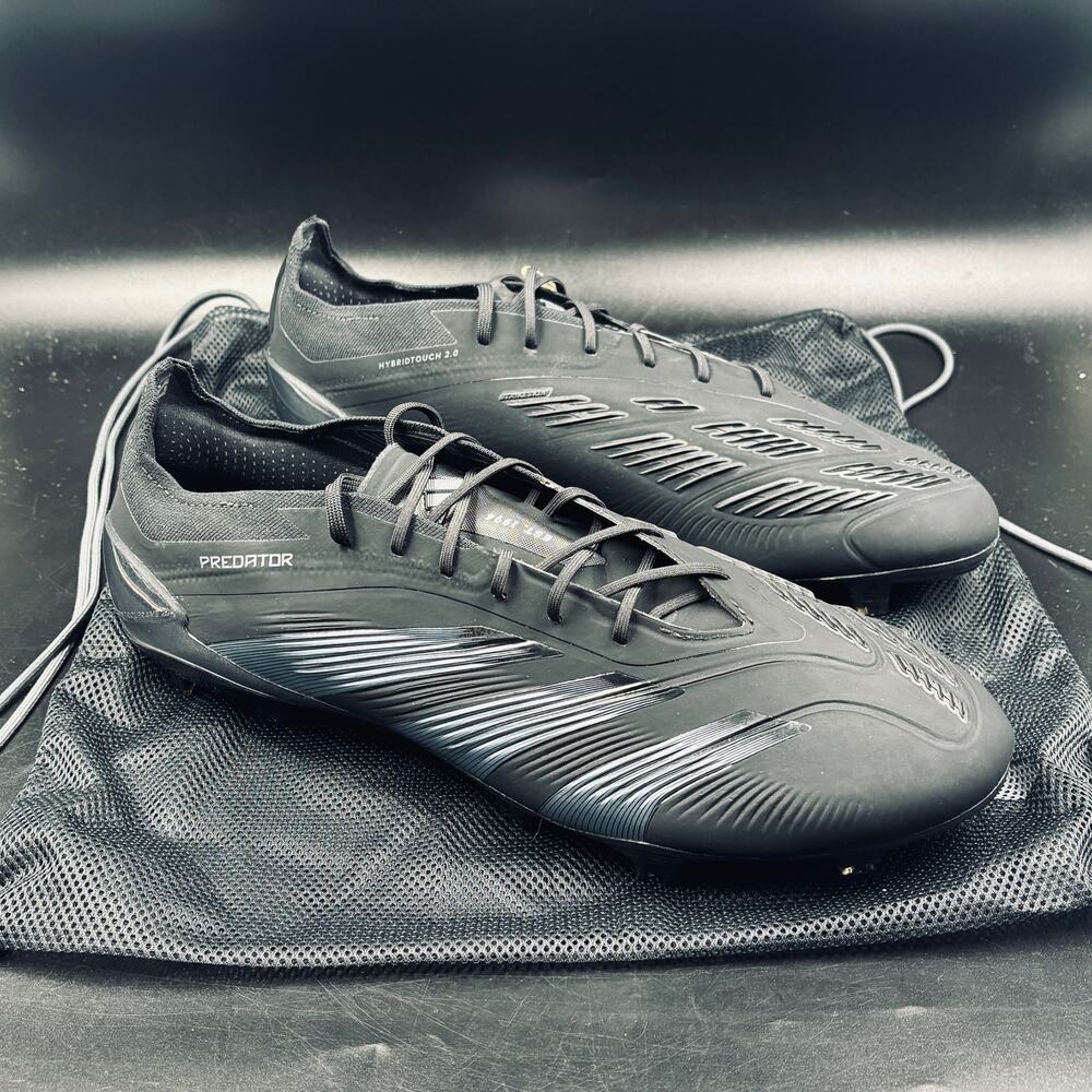 Adidas Predator Elite Low FG Core Black/Carbon Soccer Cleats IE1804, Men's 13.5